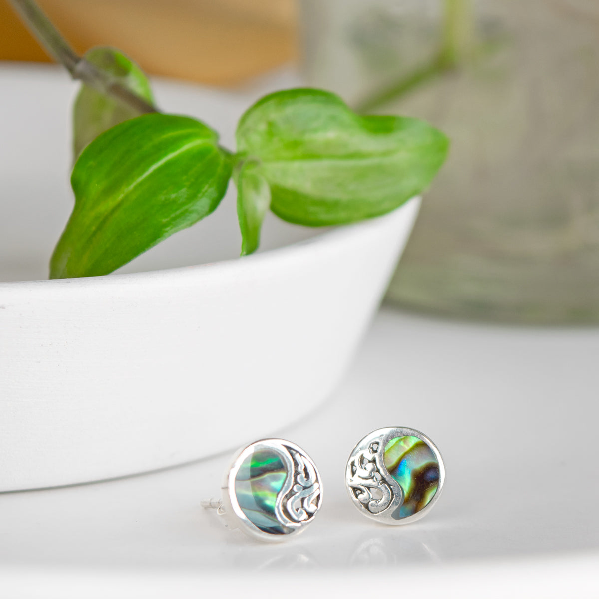 Studs in Sterling Silver and Abalone (PAWA)