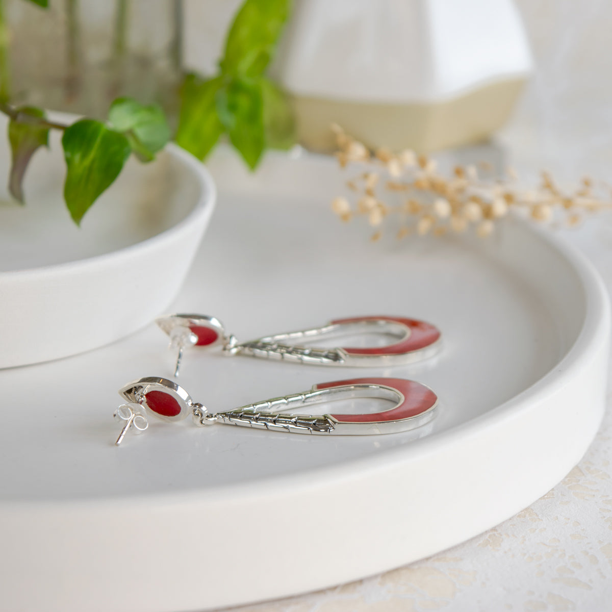 2" Hollow Center Teardrop Earrings