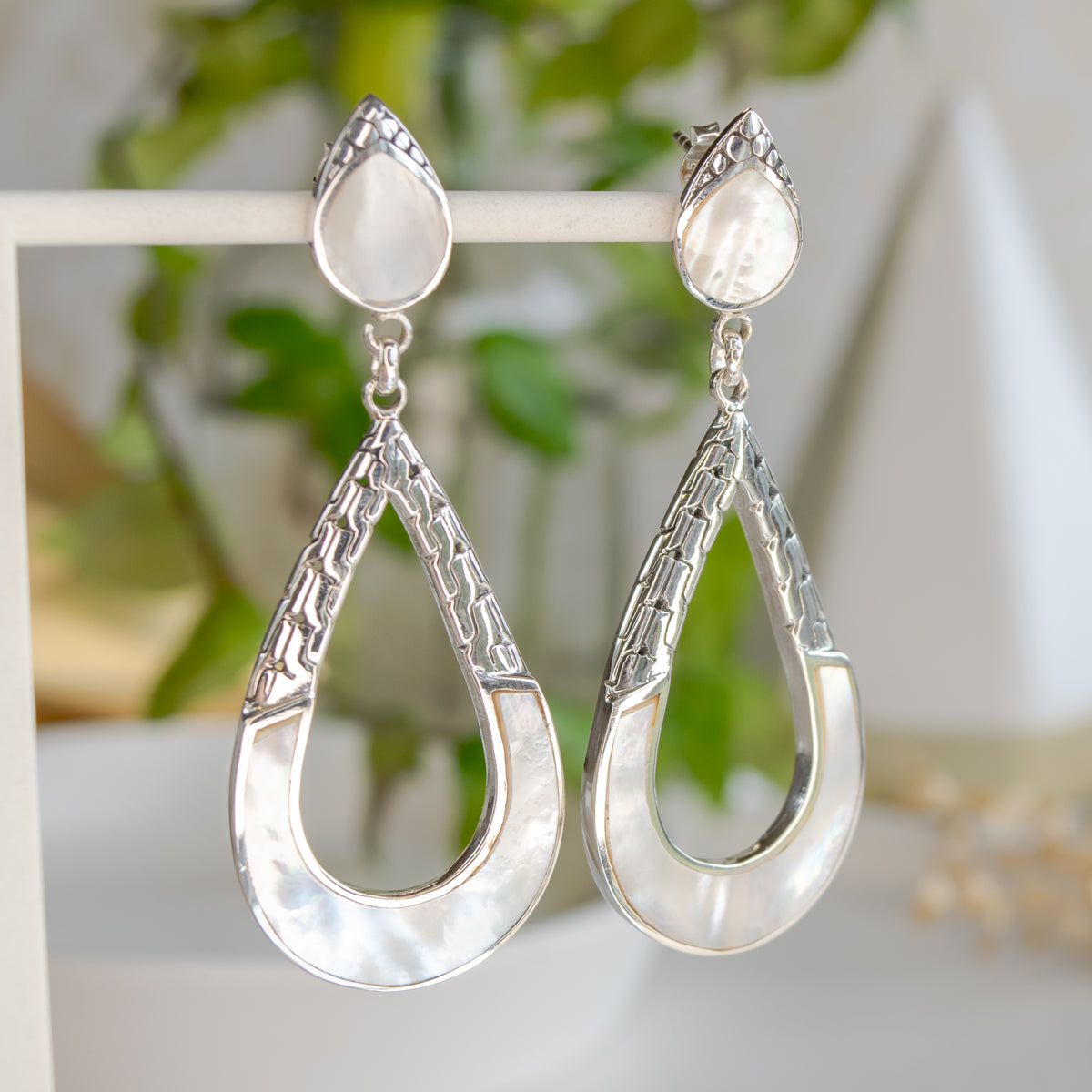 2" Hollow Center Teardrop Earrings