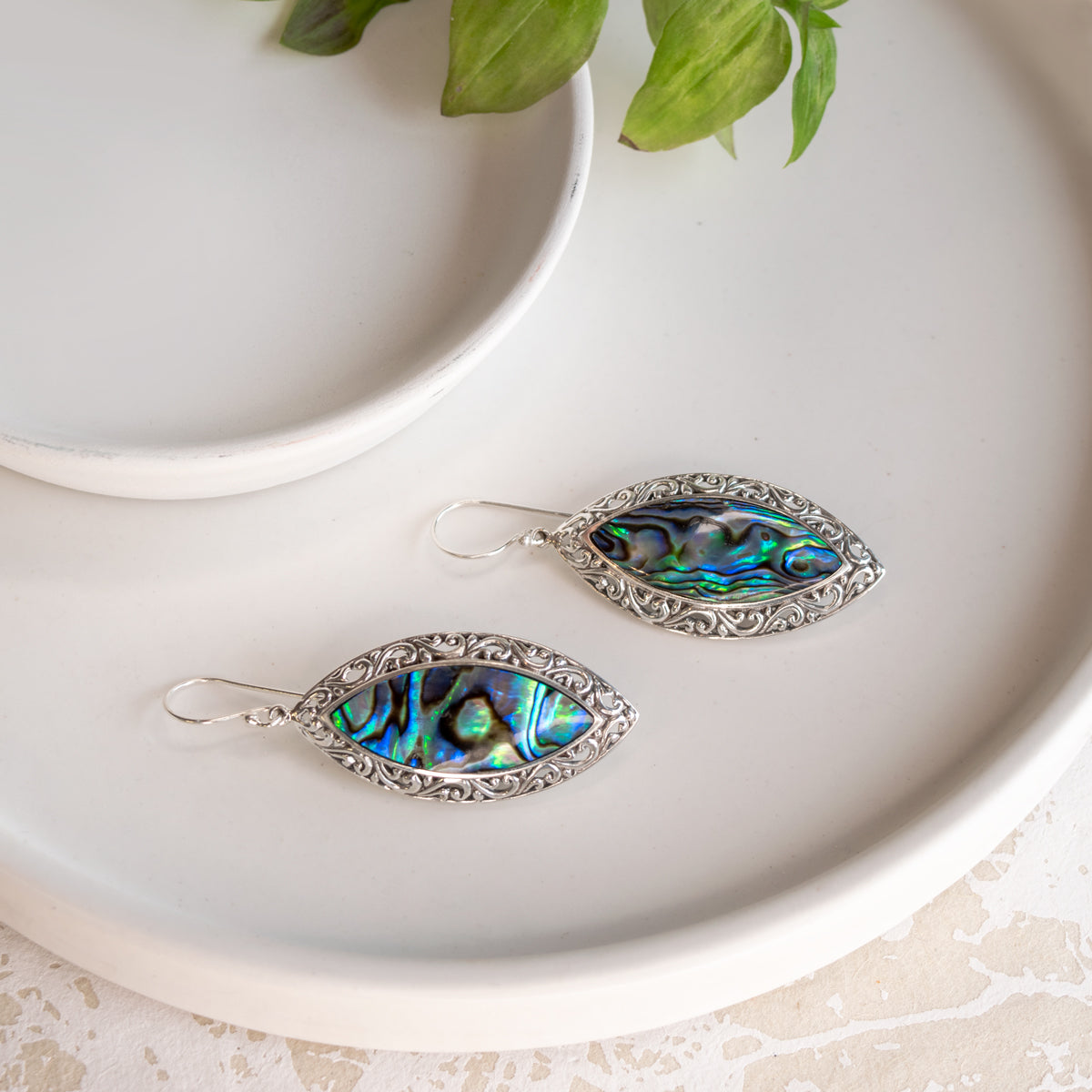 2 1/4" Marquise Drops in Abalone and SS (PAWA Shell)