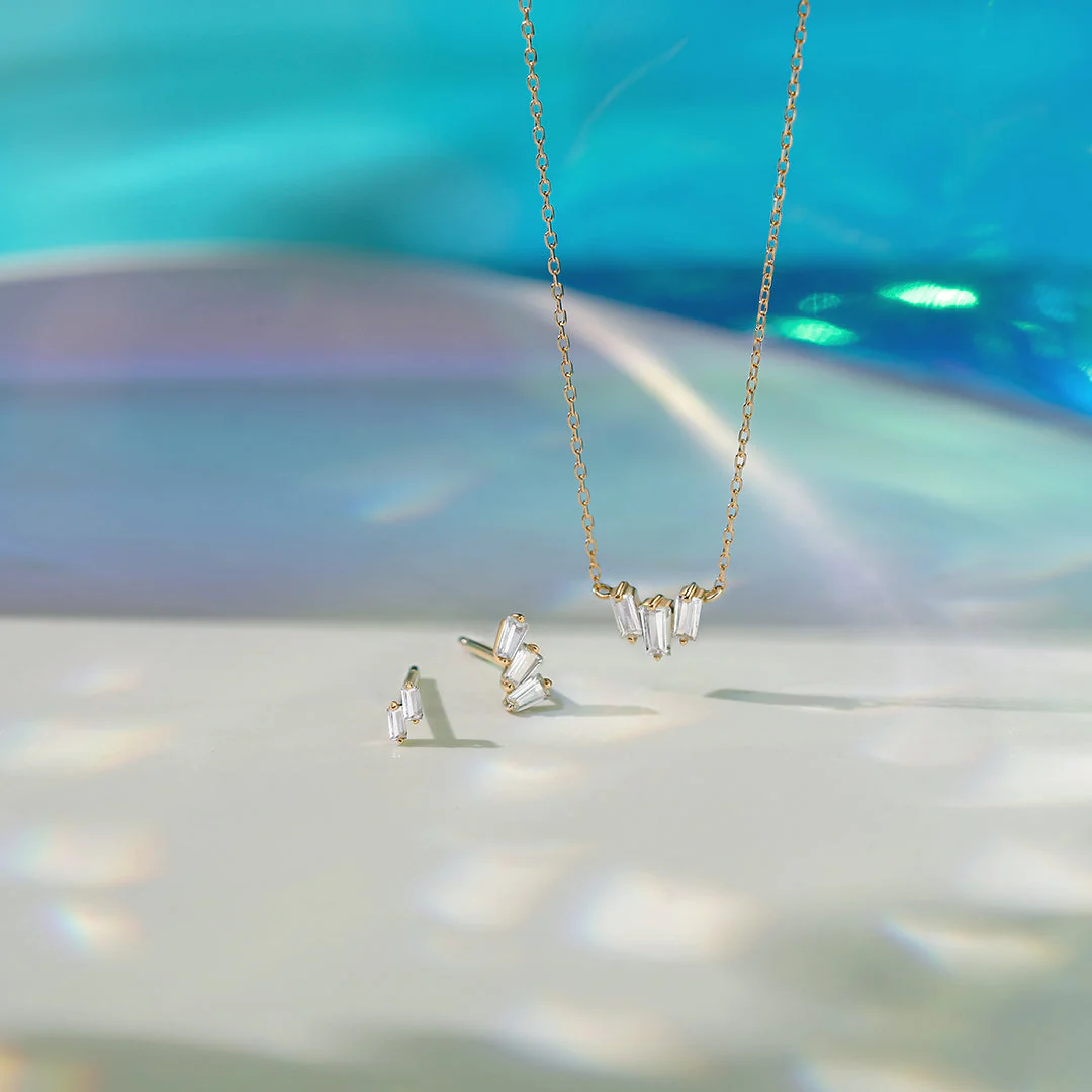 Jaci | Baguette White Sapphire Necklace