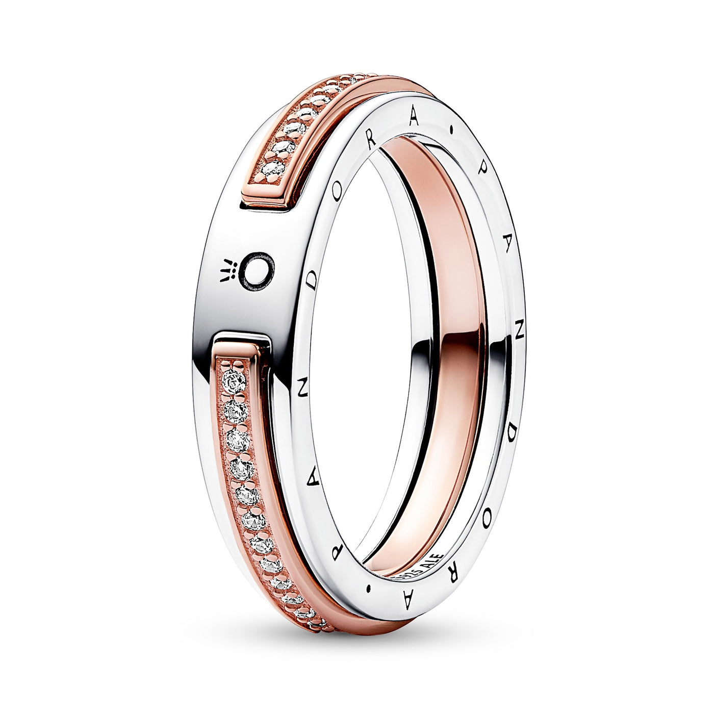 Two Tone Pandora Rings Pandora Signature Two-tone Logo & Pavé Ring – Elisa Ilana