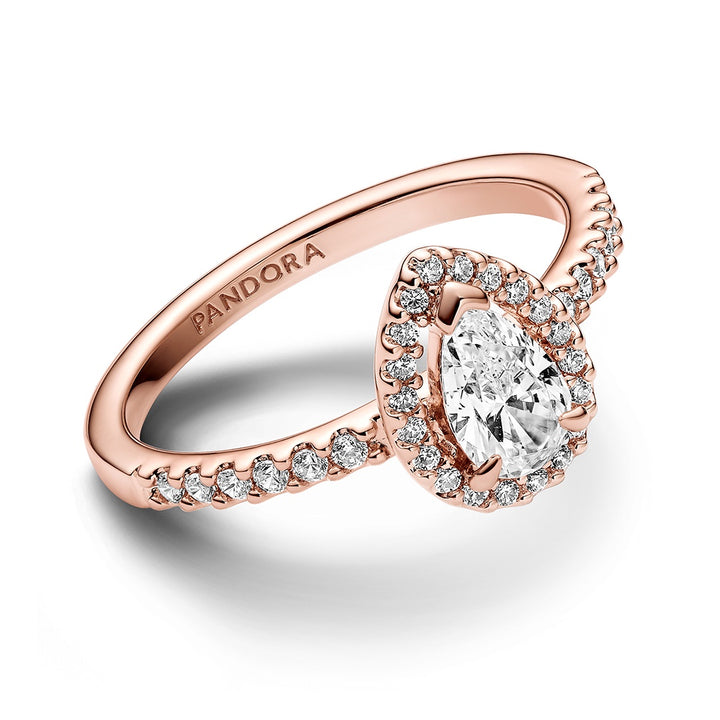 Pandora Sparkling Pear Halo Ring – Elisa Ilana - Main Image