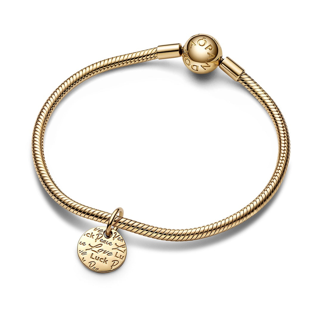 PANDORA Loving 14金ゴールド SILVA Vintage Pandora 14 Karat Yellow Gold Snake Bracelet #11468