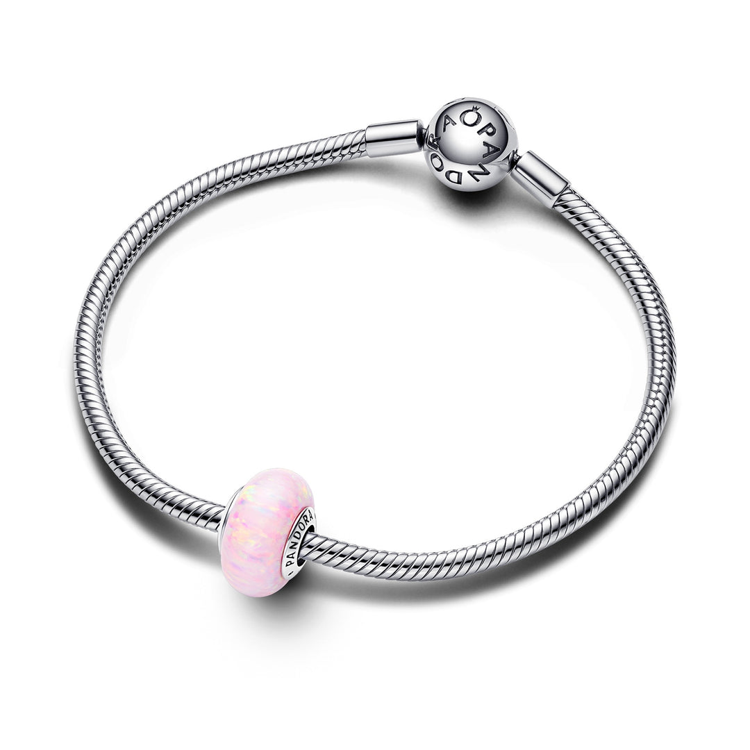 PANDORA シルバーバングル ピンクビーズ Pandora Opalescent Pink Charm – Elisa Ilana