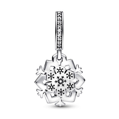 Pandora Sparkling Snowflake Double Dangle Charm