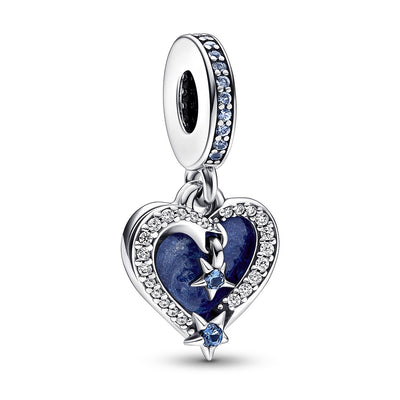 Pandora Celestial Shooting Star Heart Double Dangle Charm