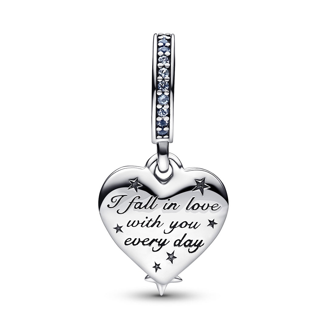 Pandora Celestial Shooting Star Heart Double Dangle Charm