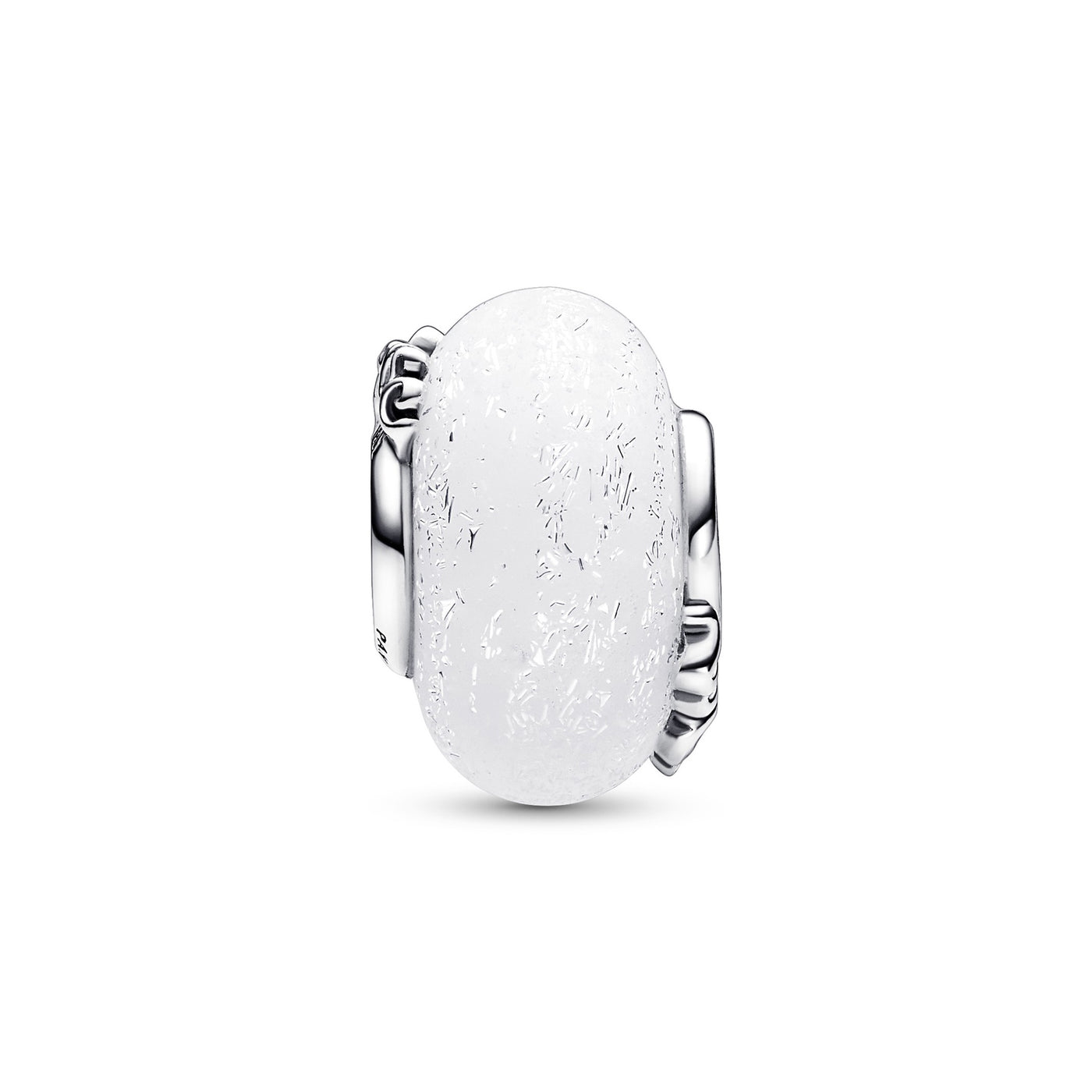 Glittery White Murano Glass Mum & Love Charm