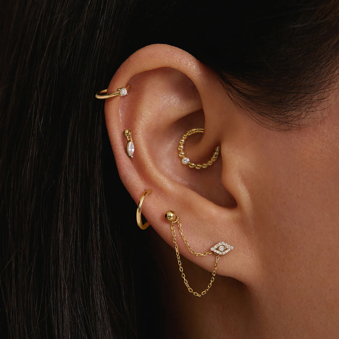 SPHERE | Round Piercing Top Earring