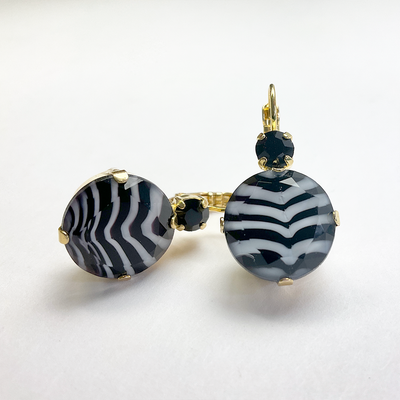 Extra Luxurious Double Stone "Zebra" Earrings
