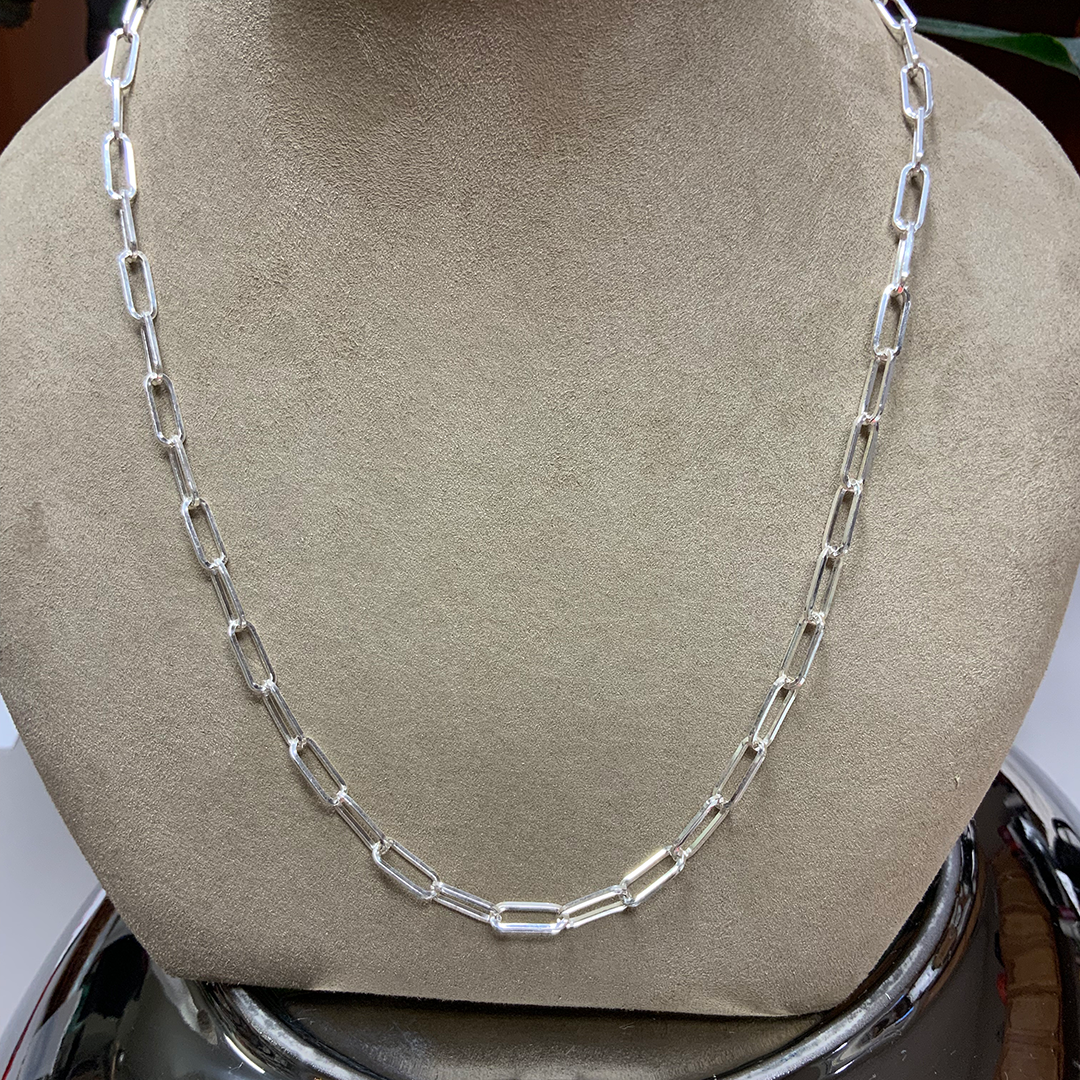 Sterling Silver Paperclip Chain Necklace