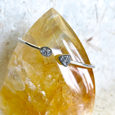 SS Titanium Druzy Bangle