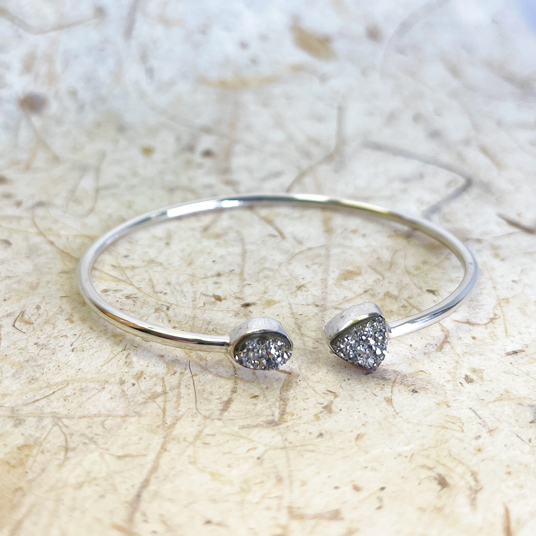 SS Titanium Druzy Bangle