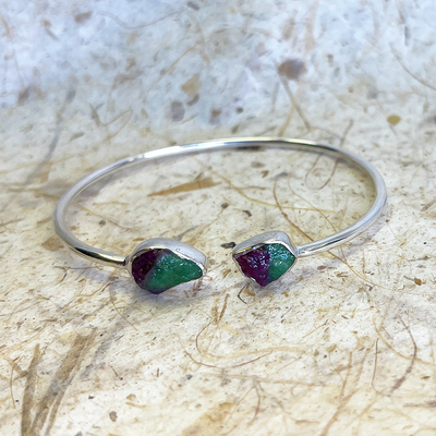 SS Natural Ruby Zoisite Bangle