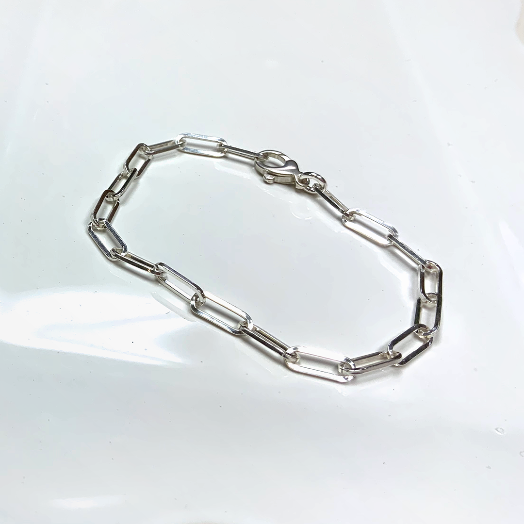 Sterling Silver Paperclip Chain Bracelet