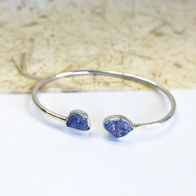 SS Tanzanite Twister Bangle