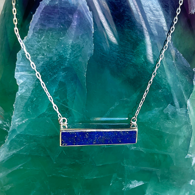 SS Lapis Lazuli Bar Necklace