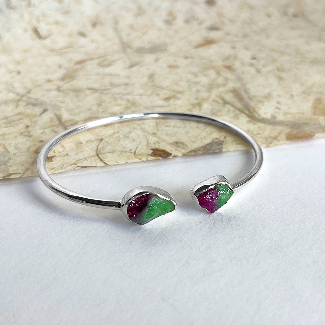 SS Natural Ruby Zoisite Bangle