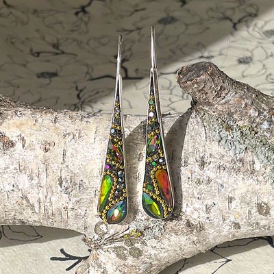 Hook Drop Earrings in Swarovski & SS