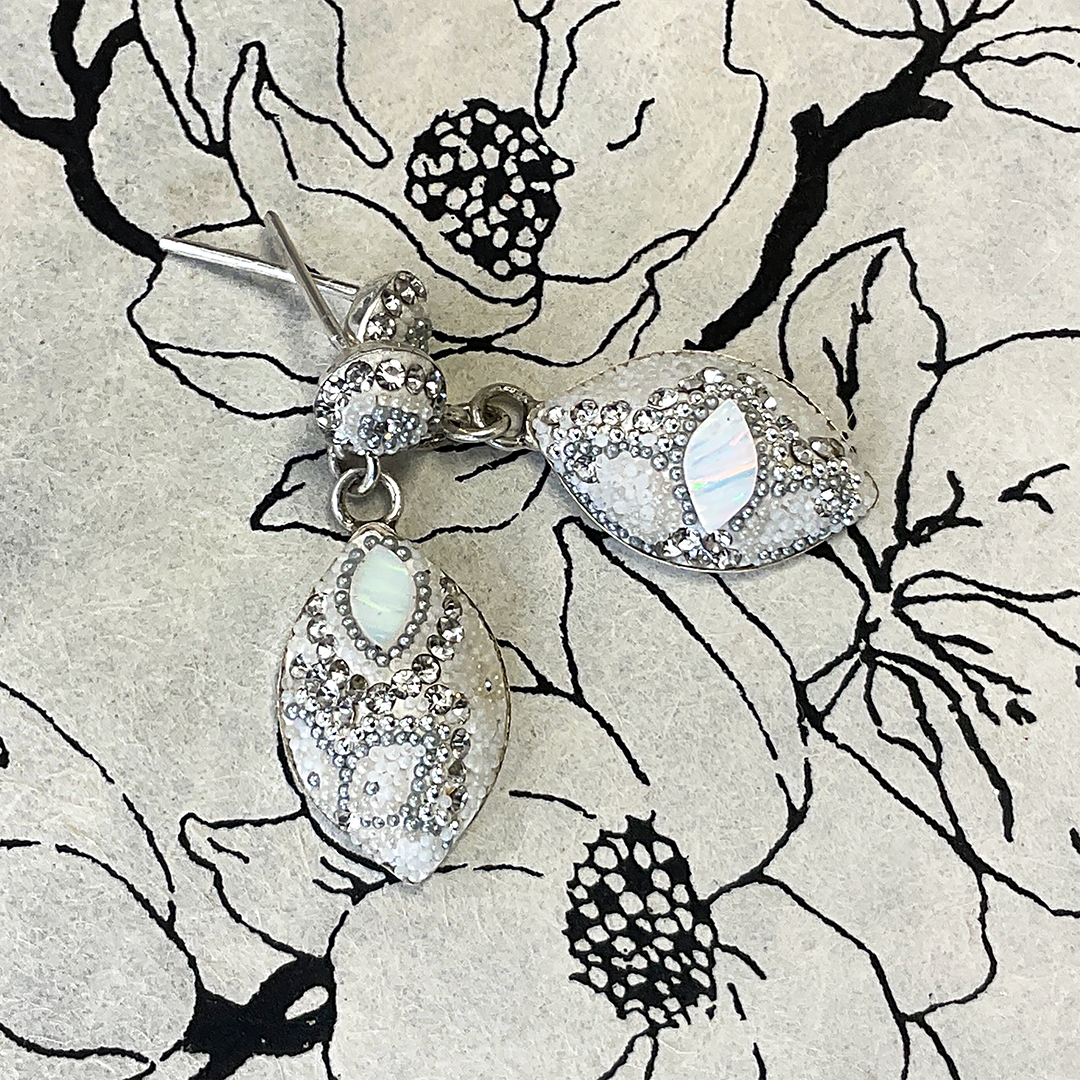 Small White Marquise Earrings