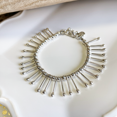 Fine Sterling Silver Droplet Bracelet