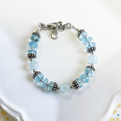 Aquamarine & Sterling Silver Bracelet