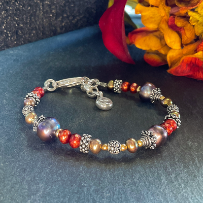 Mixed Freshwater Pearl & SS Bracelet