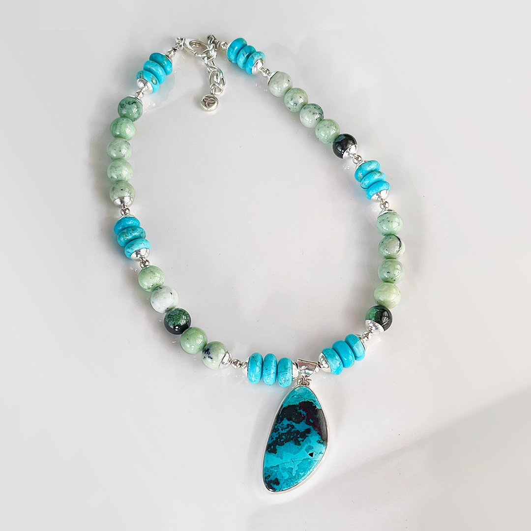 Turquoise Necklace w/ Shattuckite Pendant