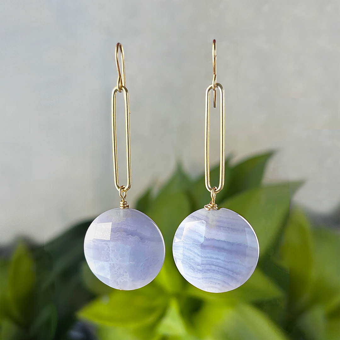 Lace Agate Dangle Earrings