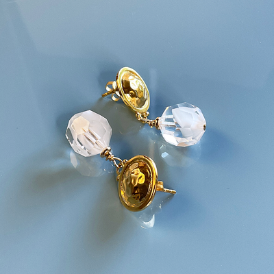 Swarovski Crystal & Gold Vermeil Earrings