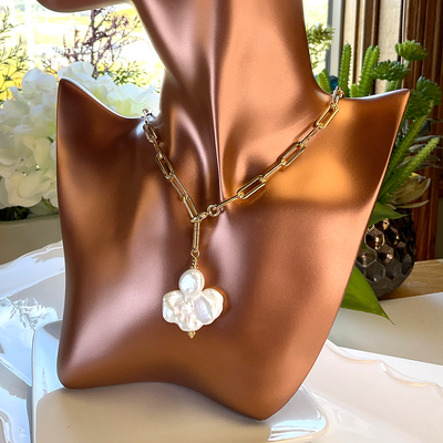 Baroque Pearl on 14KTGF "Y" Chain Necklace