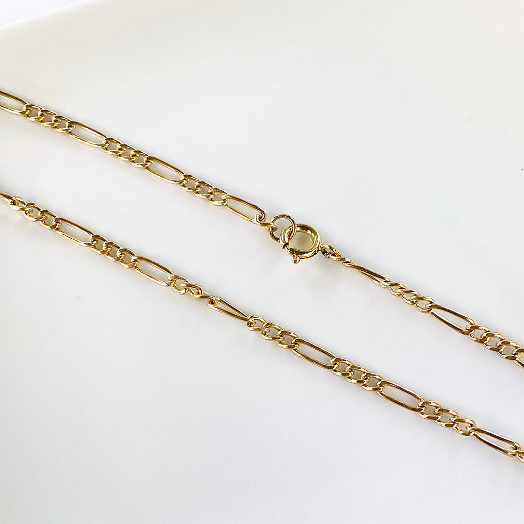 14KTGF Flat Figaro Chain Necklace