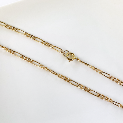 14KTGF Flat Figaro Chain Necklace