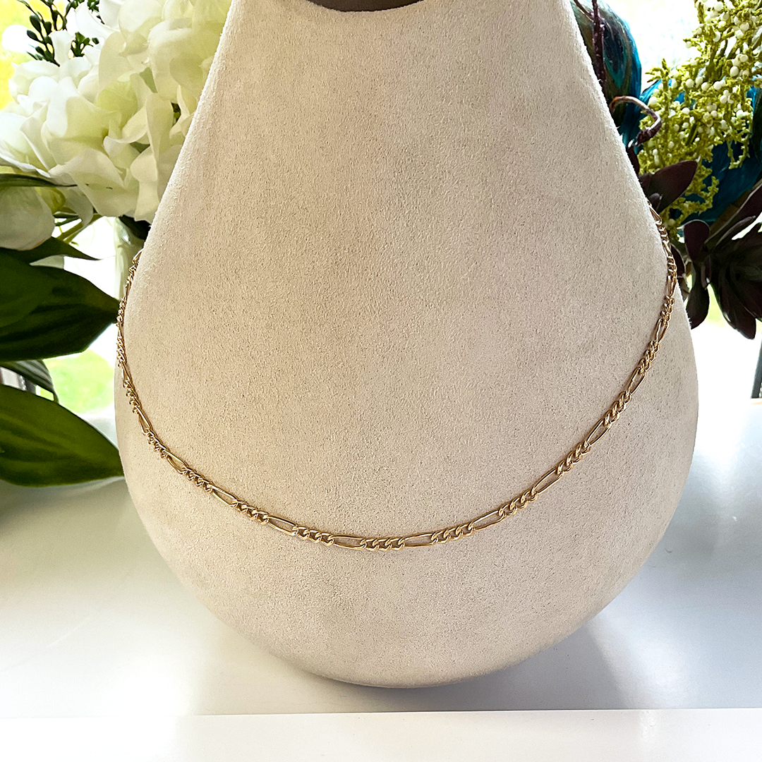 14KTGF Flat Figaro Chain Necklace