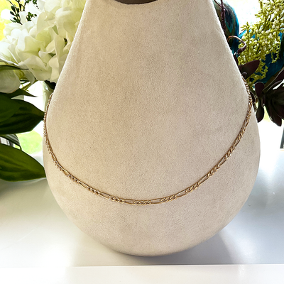 14KTGF Flat Figaro Chain Necklace