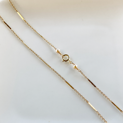 14KTGF Fancy Chain Necklace w/ Pearl Accents