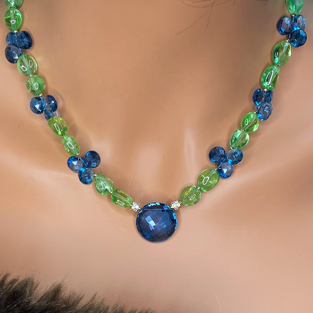 London Blue Topaz & Chrysolite Necklace