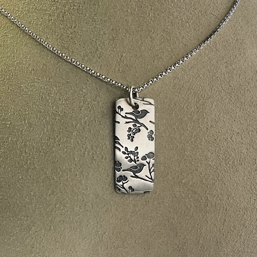 Songbird Pendant on SS Rolo Chain