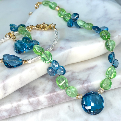 London Blue Topaz & Chrysolite Necklace