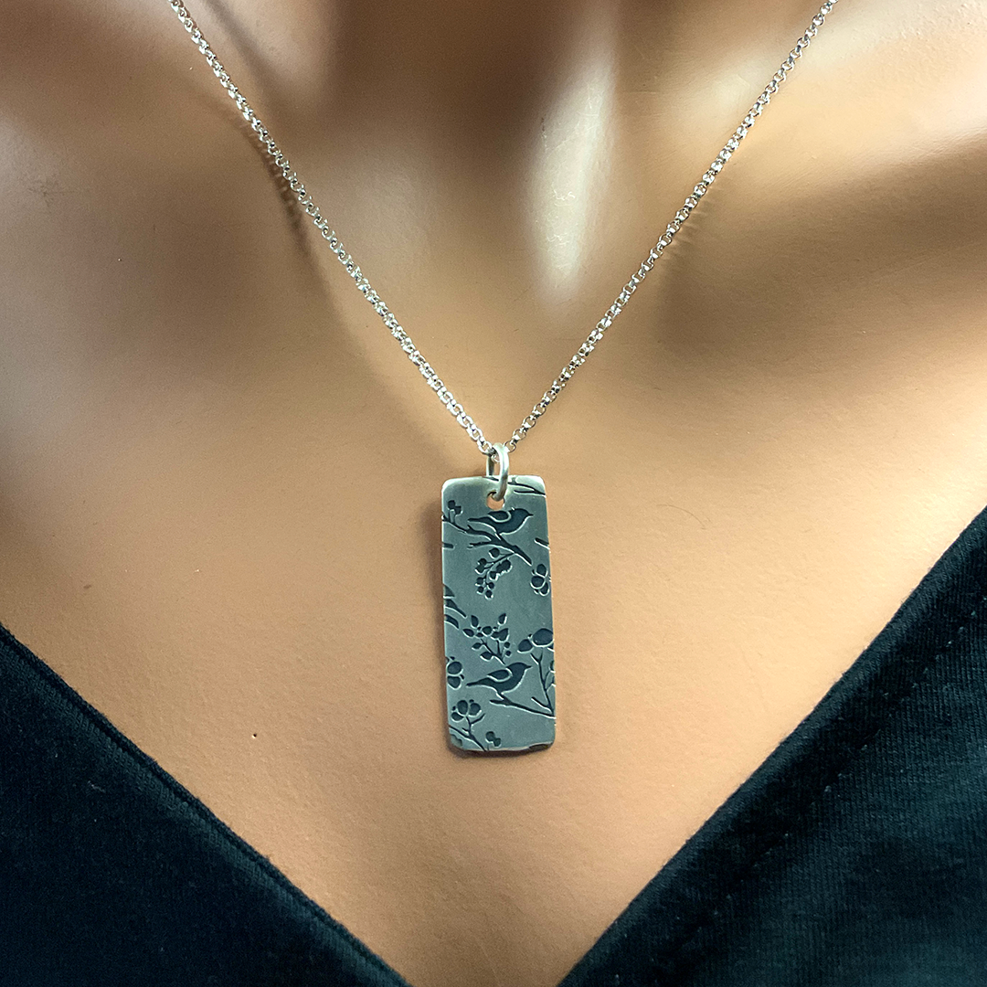Songbird Pendant on SS Rolo Chain