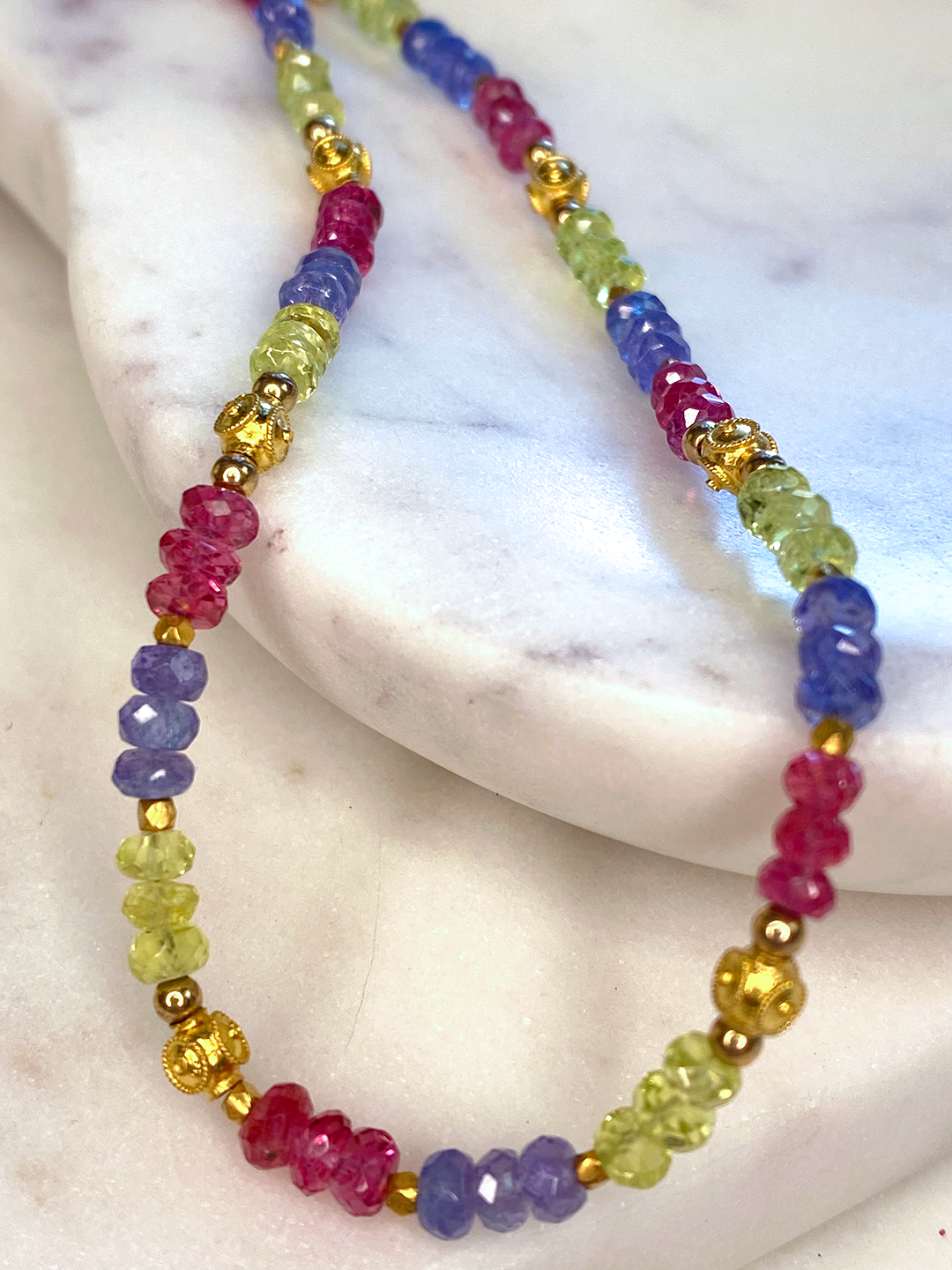 Multicolor Spinel & Tanzanite Necklace