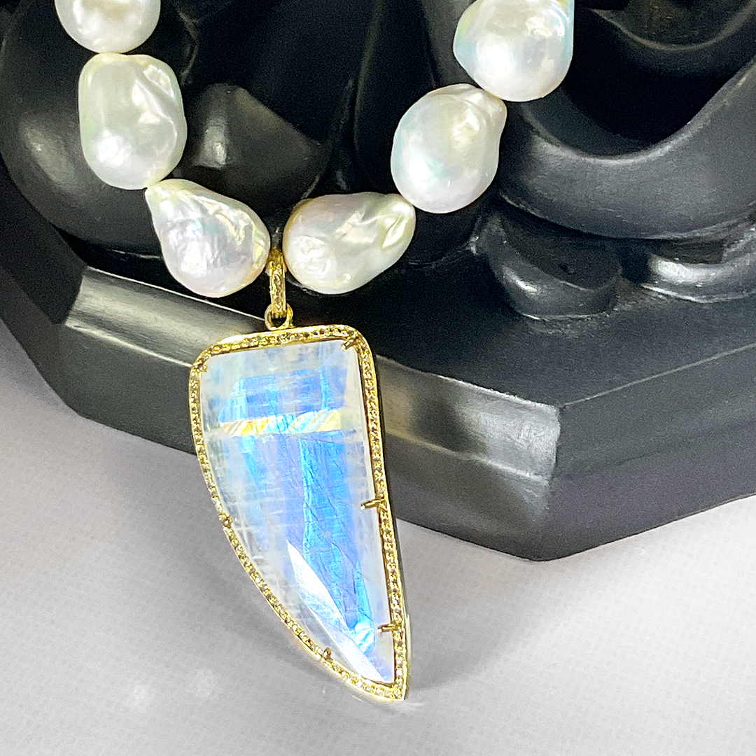 Rainbow Moonstone Dagger Pendant