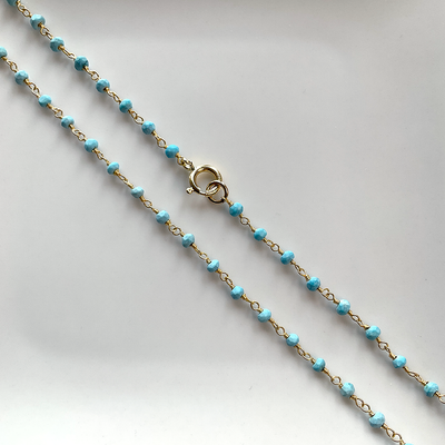 Turquoise and 18kt Vermeil Necklace