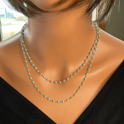 Turquoise and 18kt Vermeil Necklace