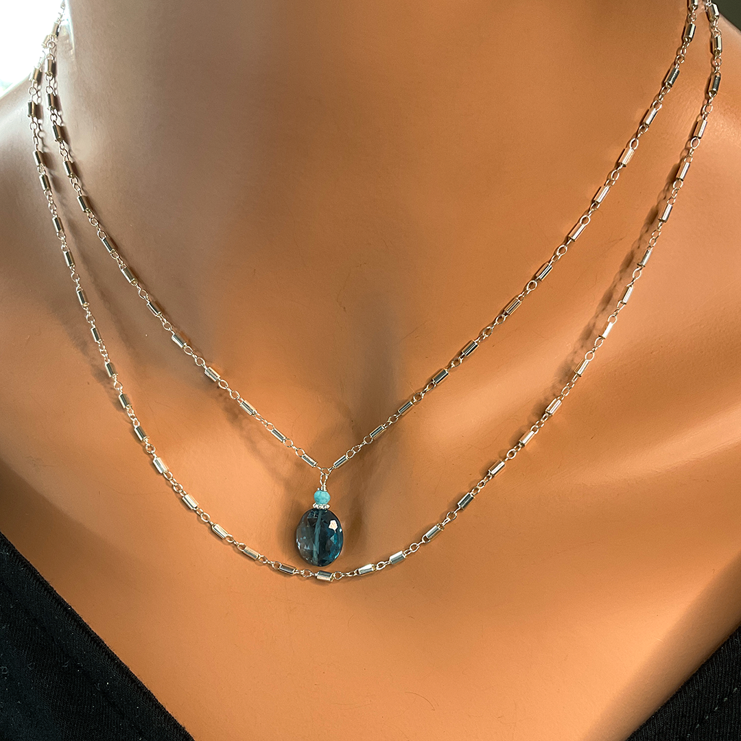 SS Fancy Long/Short Chain Necklace