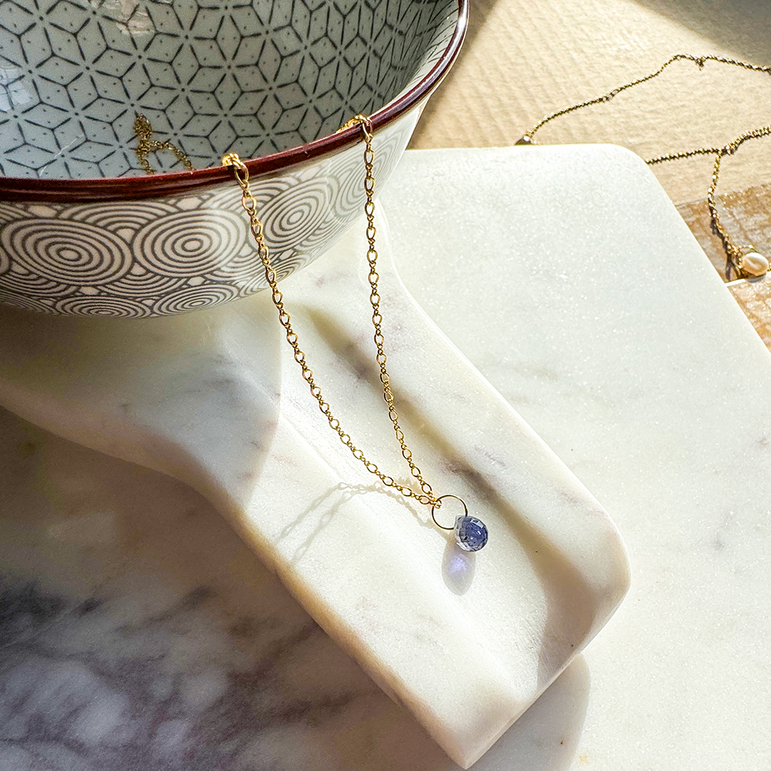 Chain Necklace with Gemstone Briolette