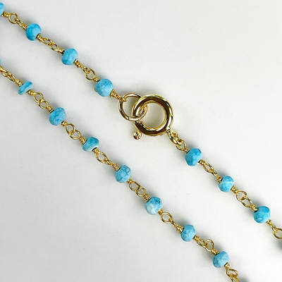 Turquoise and 18kt Vermeil Bracelet
