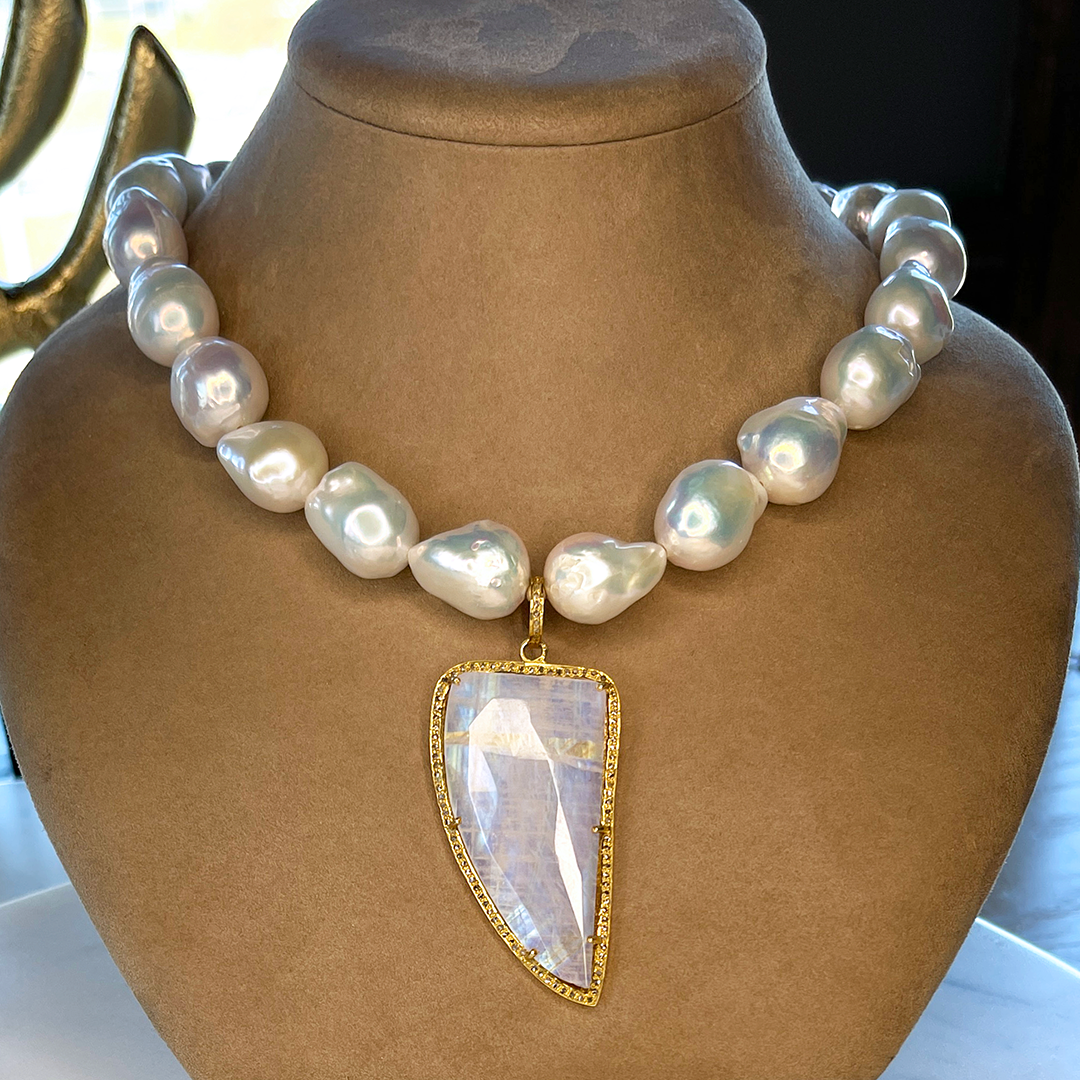 Rainbow Moonstone Dagger Pendant