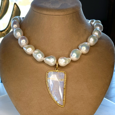Rainbow Moonstone Dagger Pendant